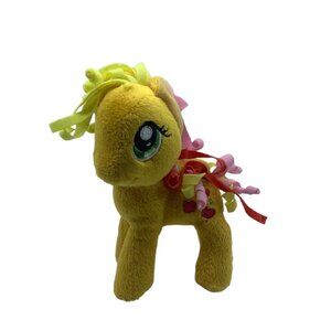 My Little Pony Apple Bloom Plush Toy 7" Yellow Ribbon Hair Embroidered Apples